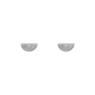 Essentialistics - Stud oorknopjes waaier - Nikkelvrij - Zilverkleur - Stainless steel (verkleurt niet) - Geleverd met achterkantjes