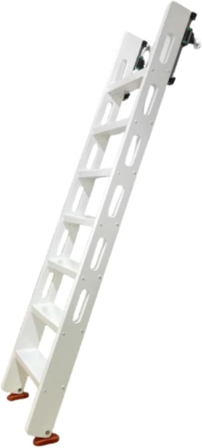 Houten Zolderladder - Stapelbedladder - Toegang Creëren - Brede Antislip Treden - 4 Treden - Wit