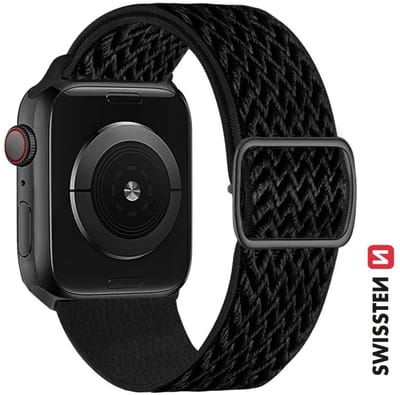 Swissten bandje geschikt voor Apple Watch 38-41mm Nylon Band - 46000705 - With Buckle - Black