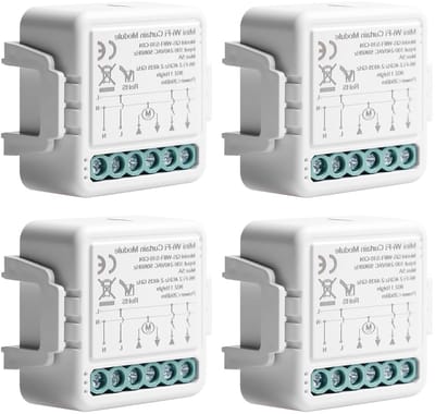 4 Stuks WiFi Rolgordijnschakelaar Module - Slimme 2.4GHz Schakelaar voor App Bediening, Timer en Motorbesturing