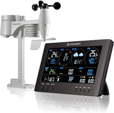 Draadloos weerstation met buitensensor en zwembadthermometer voor watertemperatuurmeting, ClearView met wifi en lichtintensiteit