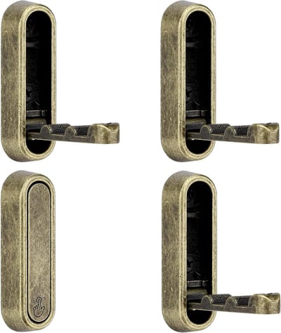 4 Stuks Vouwbare Wandhaken - Opvouwbare Hoofdtelefoonhouder met Schroeven voor Keuken, Badkamer, Kantoor en Hal (Bronskleur)