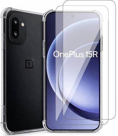 Hoesje geschikt voor OnePlus 15R – CrystalClear Back Cover – Schokbestendig – 2 Stuks Screenprotector Glas