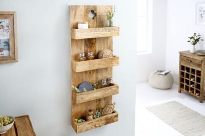 Stevige keukenplank HEMINGWAY 80cm mangohouten wandplank - 42573