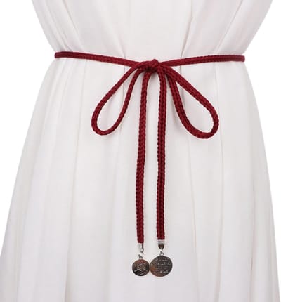 Vrouwen Mode Taille Chain Touw Gevlochten Jurkriem, A-winered, 1 cm Breed, 150 cm Lang, Perfect voor Casual en Feestelijke Outfits