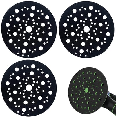 Set van 3 Beschermende Schijven voor Schuren, Zachte Pads met 70 Gaten, Diameter 150 mm, Voor Random Orbital Schuurmachines en Polijsten