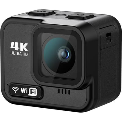 4K Mini Sportcamera WiFi Actiecamera met 2,1 inch Touch Control Scherm 170 graden Groothoeklens zwart