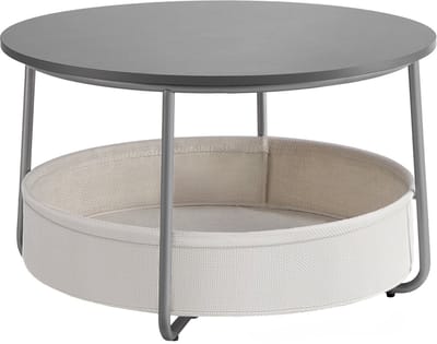 VASAGLE - Salontafel - Bijzettafel - Met Opbergruimte - Stoffen Mand - Modern Design voor Woonkamer
