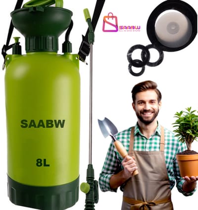Tuin Drukspuit 8L met Lange Lans en 140cm Slang – drukspuit – Handdruk Vernevelaar met Draagriem – Groen – 55394
