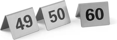 HENDI Tafelstandaard nummers 49-60 – 18/0 roestvast staal – 50x35x40 mm – Set van 12
