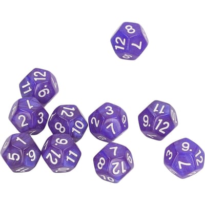40pcs Dés Polyédriques Chiffres Clairs Imperméables Prévenir l'Oxydation Set de Dés à 12 Faces pour Enseignement de Jeu Violet violet