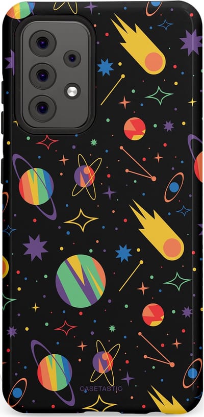 Casetastic Hoesje Geschikt voor Samsung A52 (4G/5G/s) - Stijlvolle Beschermende Duo-layer Case - Planeten en meteoren