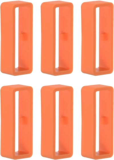 sourcing map Horlogebandje, gesp, ringen, 24 mm, rubber, horlogehouder, siliconen, voor horlogeband, oranje, 6 stuks