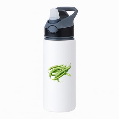 Hacebo® - Sperziebonen waterfles met rietje zwart - Groente - Groente liefhebbers - Groene boon - gezond eten - water fles - 650ML