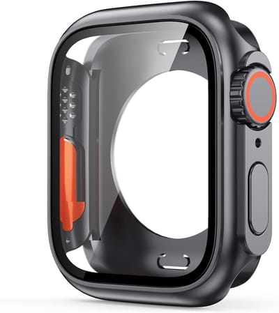 Bumper Case Geschikt voor Apple Watch Series 7 / 8 / 9 - 45mm - Full Cover Hard Case / Beschermend Hoesje Met Screenprotector - Zwart