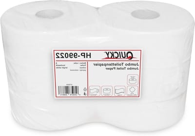 Toiletpapier Jumbo Rollen - 2-laags Papier - Hoge Frequentie Gebruik - Snel Oplosbaar - 25 cm Diameter - Wit