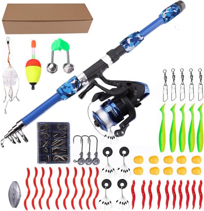 Visset Voor Kinderen - Beginner Visuitrusting - Buiten Spelen - Compleet Starterspakket - 180cm Hengel - Blauw
