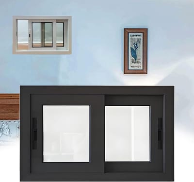 Schuifraam - Huis Venster - Ventilatie en Licht - Gehard Glas - 109 x 48 cm - Wit