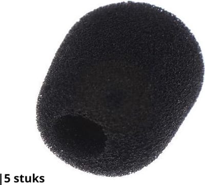 Knaak Microfoon Windkap - Headset Covers - 25x20 mm - Zwart - 5 Stuks - Anti-Ruis - Universeel Formaat