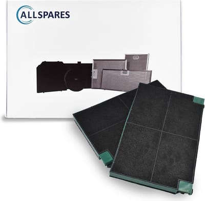 AllSpares Longlife Koolstoffilter (2St.) voor afzuigkappen geschikt voor AEG-Electrolux Zanussi MCFE22PL- EFF552 (155x221x20mm)