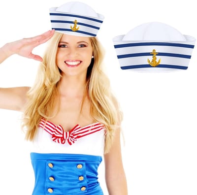 Dailygoods - Haarband met matrozenhoed - Zeemans-hoofdband - Perfect voor themafeesten - Uniseks volwassenen - Halloween accessoires - Cosplay en carn