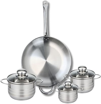 Set van 1 Koekenpan 32 cm en 3 kookpotten 12, 14 en 16 cm Elo Profi Brillant