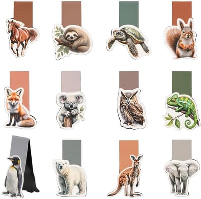 Dierenpatroon Magnetische Boekenlegger, Ideaal voor Kinderen, Persoonlijk Maakbaar, Perfect voor Boeken, Koelkast of Kantoor, Cadeau voor Lezers