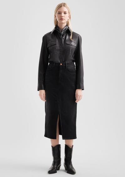 Hoge taille skinny jeans rok voor vrouwen met vijf zakken QS