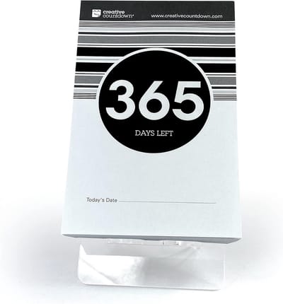 Aftelkalender - Evenement planner - Dagelijkse countdown - 365 dagen - 146 cm breed - Zwart wit