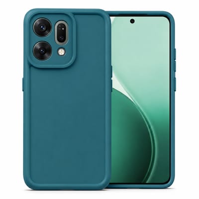 Geschikt voor Oppo Reno 14 5G Hoesje - Siliconen Matte Back Cover - Petrol Blauw