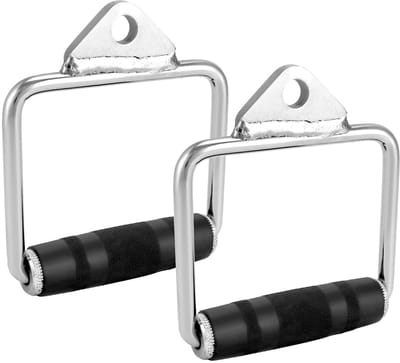 Dailygoods - Kabeltrekhandgrepen - Rubber grip - Duurzaam staal - Lat pull - Perfect voor krachttraining - Ideaal voor thuisgym - 2-delig