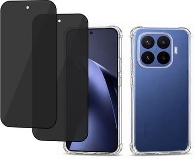 ChiGuard Hoesje & 2x Privacy Screenprotector geschikt voor Xiaomi 17T Hoesje Screenprotector - Gehard Glas Cover + Shock Proof Case - Transparant