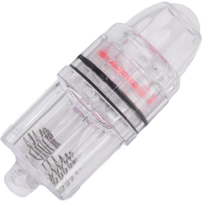 Lampe de Pêche en Eau Profonde en Plastique Transparent Alimentée par Piles AA Lampe de Pêche LED pour la Pêche à la Traîne en Mer Eau Douce Rouge rouge