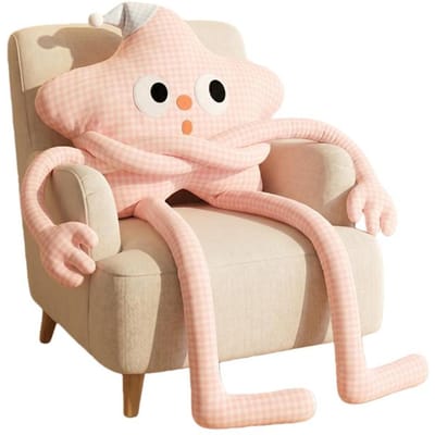 Reusachtig Lang Benen Ster Pluche Speelgoed Gevuld Kersenbloesem Vorm Kussen Schattig Grote Ogen Ster Monster Gooi Kussen Vriend Vriendin Cadeau Meisjes