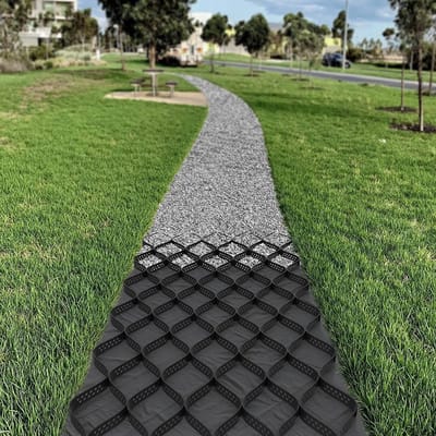 Grondrooster Stabilisatie - Oprit Grid Bodem Grid - Opritten Stabiliseren - Hoge Draagkracht - 40x40 cm - Zwart