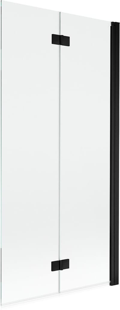 Mexen Mist badwand 2-delige rechts 90 x 150 , transparant, zwart - 8A9-090-002-70-00-P