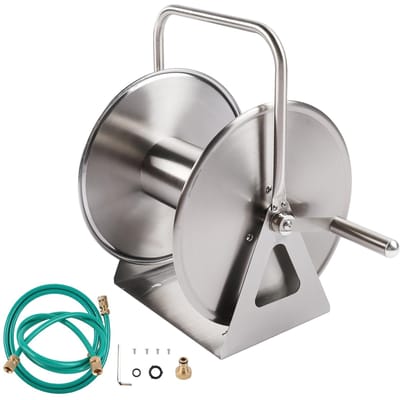 Wandmontage Automatische Tuinslanghaspel Rek Kit Water Slang Opbergrek voor Thuistuinieren( 3/4in ) wit