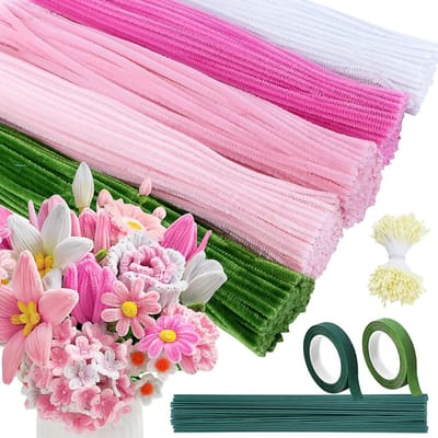 Kleurige Pijpenragers voor Creatief Knutselen - 500 Stuks in 5 Kleuren, Perfect voor Bloemen en Decoraties