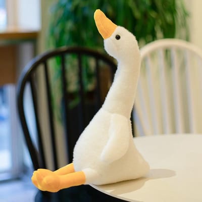 32-90cm Schattig Eend Pluche Speelgoed Knuffeldier Grote Gans Poppen Groot Zacht Slapen Knuffelkussen Meisje Kerst Verjaardagscadeau 32cm wit