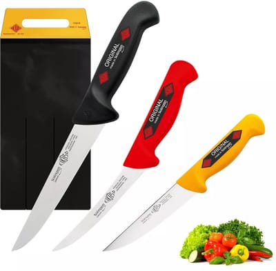 Eikaso Solingen Messenset Special Edition – 3-Delig – DIN 1,4116 Molybdeenstaal – Kleurcode Handvat – Incl. Messentas