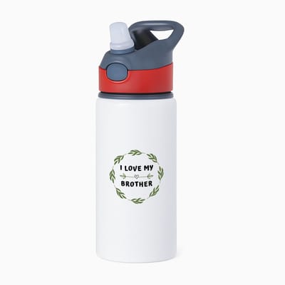 Hacebo® - I love my brother waterfles met rietje rood - Broer - liefste broer - verjaardag - cadeautje voor broer - broer artikelen - kado - geschenk - water fles - 650ML