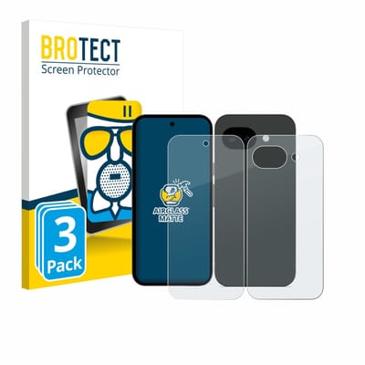 BROTECT - Screenprotector voor Google Pixel 10a (Voor+Achter) - Folie Beschermfolie Beschermglas matte 3 Stuks