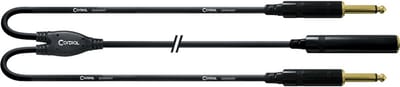 Cordial CFY 0.3 GPP tussenstuk voor kabels 2x 6.3mm 6.3mm Zwart