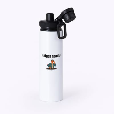 Hacebo® - dj jongen waterfles met draaidop zwart - Dj - muziekliefhebbers - disc jockey - vinyl - verjaardag - cadeau - kado - water fles - 850ML