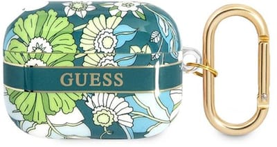 Guess Flower Strap Collectie - Beschermhoes voor AirPods Pro - Groen - Elegant - Hoogwaardige Materialen