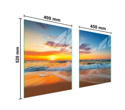 TMK ArtDeko - Serie Haven - Glazen Beschermplaat - 85x52cm - Ontwerp Oceaan