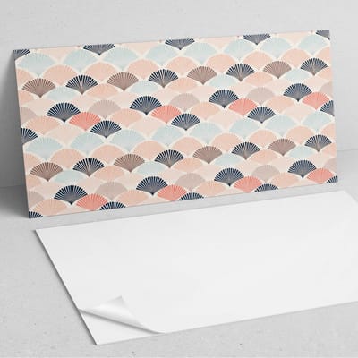 Coloray Wandpanelen Zelfklevend - Waaierpatroon in golven PVC Wandpaneel - 100 cm x 50 cm - Beige Wandbekleding Zelfklevend - 1 stuk - Mozaïeken Wandpanelen Zelfklevend - Wandbord Keuken - Wandpaneel Badkamer