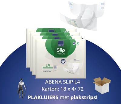 ABENA Incontinentie Slip Premium L4 - Eendelig Verband ter Bescherming van Zwaar Urineverlies en (Dunne) Ontlasting - Perfecte Aansluiting door Flexibele Sluitstrips - 72 Stuks