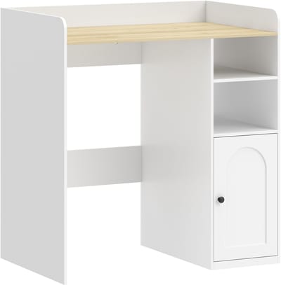 Wasmachine ombouw - Kast - Opbouwmeubel - Verhoger - Wasmachine meubel - Opbergkast - MDF - 93,5 B x 60 D x 100 H cm - Wit + Natuurlijk hout