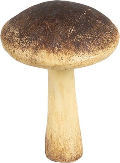 Clayre & Eef Decoratie Paddenstoel Ø 9x12 cm Bruin Beige Polyresin Herfst decoratie